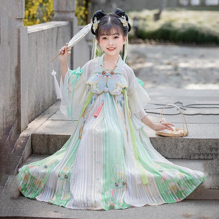 Girl Ancient Hanfu Embroidered Tang Suit Chinese Traditional Dress Princess - Aimall