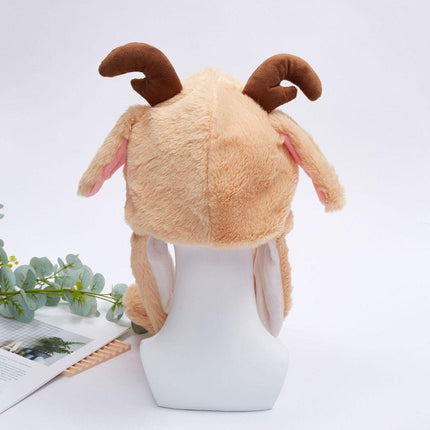 Christmas Plush Hat Pinch Air Bag Funny Ear Moves for Kids and Women Accessory