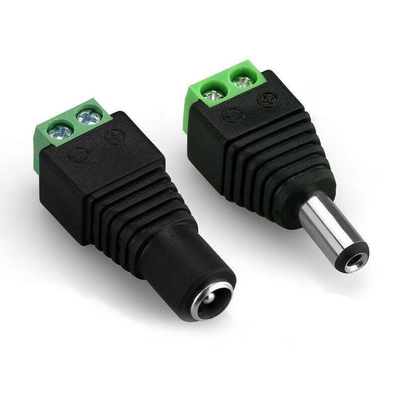 12V Dc Power Cctv Camera Male Female Connector Adapter Plug Jack Socket ...