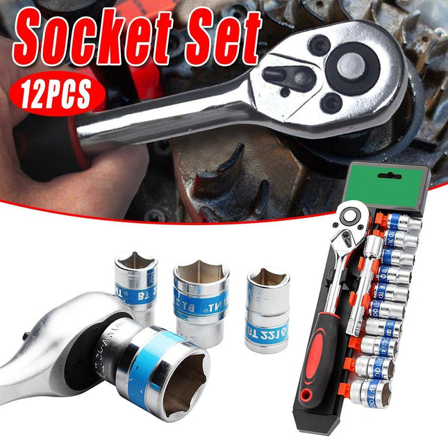 12PCS Household Wrench Portable Functional Adjustable Spanner Tool Kit