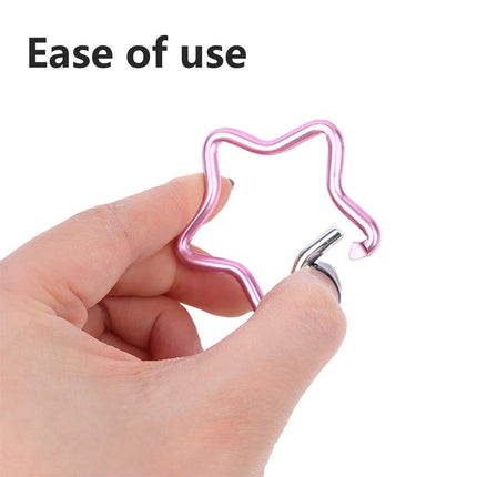 30PCS Colourful Star Carabiner Clips Aluminum Alloy Quick Hook for Bags Keys