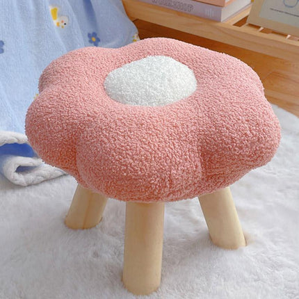 Small Flower Short Stool for Entryway or Living Room Shoe Bench or Footrest