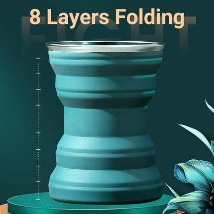 Silicone Folding Travel Mug Portable Retractable Collapsible Mug Outdoor Camping