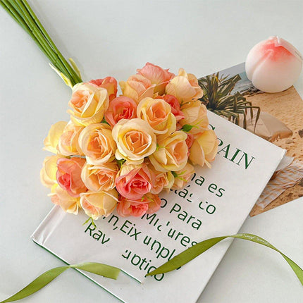 2pcs Artificial Rose Bouquet Valentines Day Gift Fake Flowers Wedding Decor