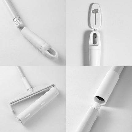 Dual Purpose Pet Hair Removal Roller Long Handle Sticky Lint Brush for Bed Floor