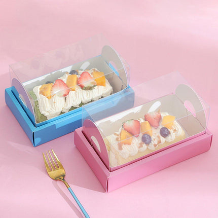 20pcs Transparent Long Cake Roll Packing Boxes Clear Dessert Bakery Containers