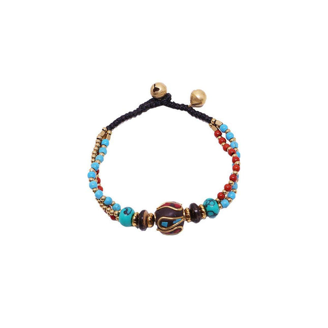 Ethnic Style Handmade Bracelet Color Stone Sky Bead Fashion Round Bead Bracelet
