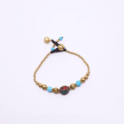 Ethnic Style Handmade Bracelet Color Stone Sky Bead Fashion Round Bead Bracelet