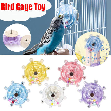 Interactive Parrot Spinning Wheel Stress Relief Toy for Small Birds Durable