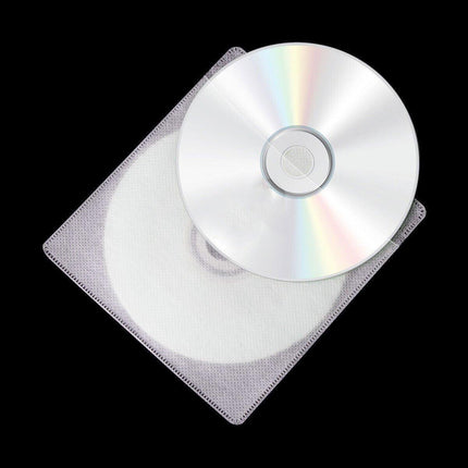 100X Premium White CD DVD Double Sided Plastic Sleeves Holds 2 discs Storage Bag