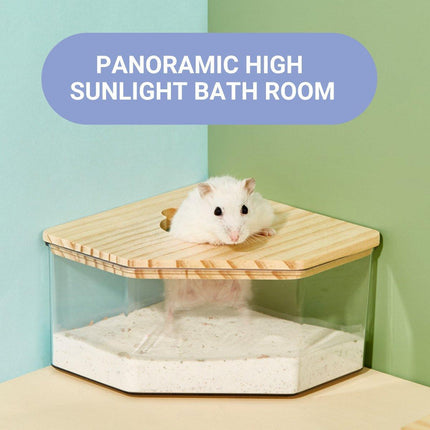 Transparent Acrylic Hamster Bathroom Dual Use Large Toilet Bath Sand Urine Basin