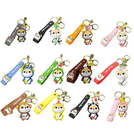 Cartoon Chinese Zodiac Furtune Shiba Inu Design Keychain Backpack Car Pendant - Aimall