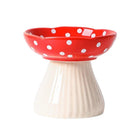 Pet Elevated Mushroom Bowl Ceramic Cat Dog Bowl Dish Food Feeder Raised Cat Bowl