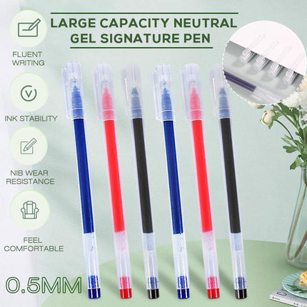 12x Rollerball Gel Pen Fine Point 0.5 mm High Ink Capacity School Office Pen - Aimall
