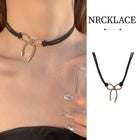 Charming Black Bow Necklace Stylish Jewelry for Women Adjustable Pendant Gift