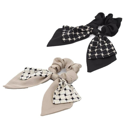 Women Elegant Scrunchies for Hair Ribbon Ties Bow Scrunchies Ponytail Scrunchie - Aimall