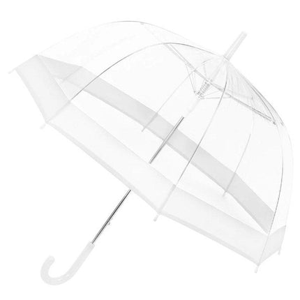 Clear Dome Umbrella Wedding Party Transparent Parasol Handle Waterproof Rain