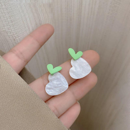 925 Silver Needle Rose Petal Earrings Long Acrylic Tassel Eardrop Women - Aimall