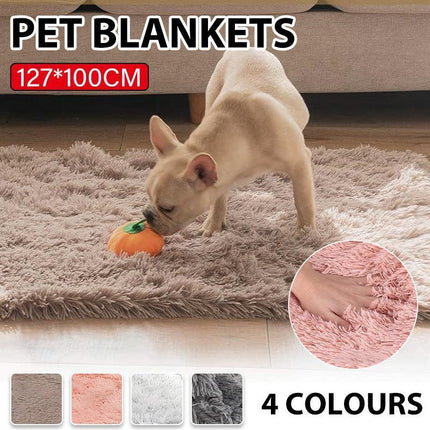 Dog Blanket Pet Cat Mat Puppy Warm Soft Plush Washable Reusable Calming Bed - Aimall