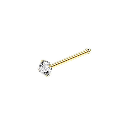 Stainless Steel Nosepiece with Gold Nose Stud Stylish Piercing Jewellery Women