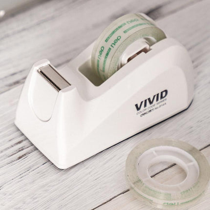 Transparent Tape Dispenser Holder Tape Cutter Refillable Desk Tape Holder