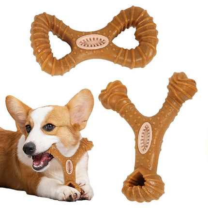 Interactive Dog Food Toy Leaky Bone Shape Chew Grinding Pet Treat Dispensing