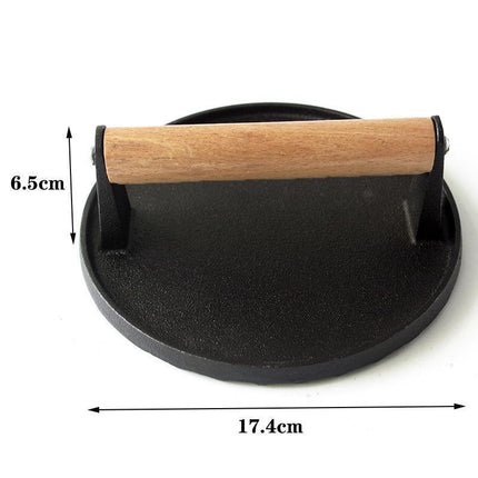 Cast Iron Burger Press Making Hamburger Steak Meat Smasher Utensils Grill BBQ - Aimall