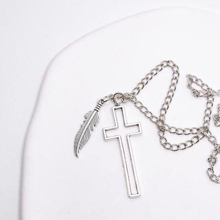 Exaggerated Retro Cross Necklace Women Unique Statement Jewelry Gift Idea