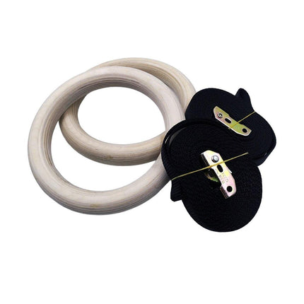 Adjustable Birch Gymnastics Rings for Home Fitness Exercise Equipment