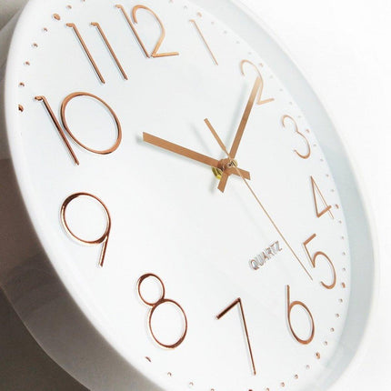 12Inch Silent Wall Clock Decorative Simple Plastic Clock for Living Room Home