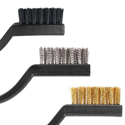 15PCS Stainless Steel Nylon Brass Scrub Brushes Metal Remover Mini Wire Brush Set - Aimall