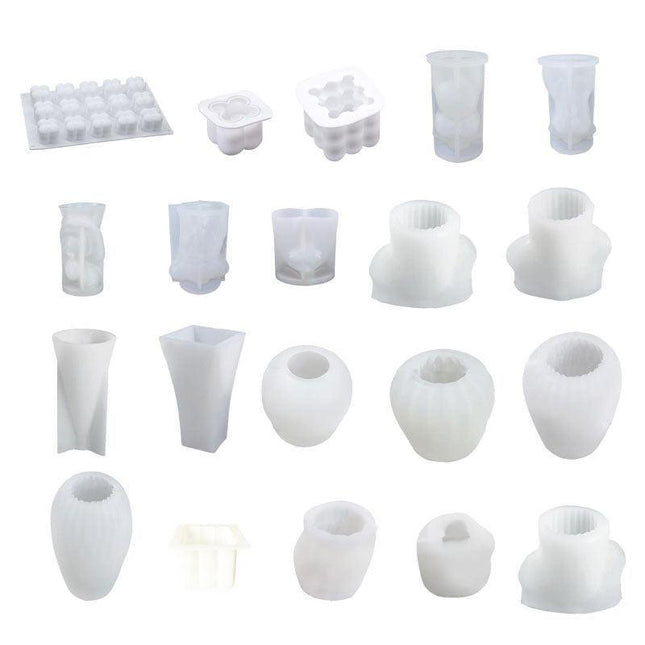 3D Silicone Candle Moulds DIY Soy Soap Aromatherapy Candles Wax Plaster Mold 15+ - Aimall