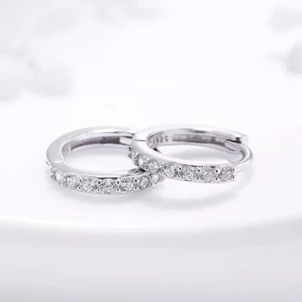 7sizes Hoop Earring Silver Zirconia Ear Huggie Hoop Cartilage Piercing Jewellery - Aimall