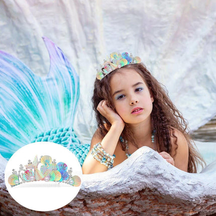 Mermaid Plug Comb Headband Princess Crown Hair Accessories for Girls and Women