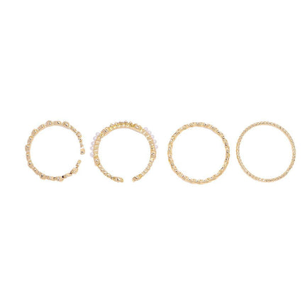 4pcs Simple Design Sense Rings Elegant and Modern Jewelry Set for Advanced Style