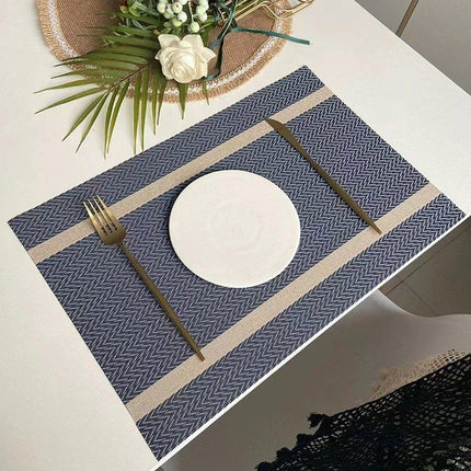 4X Anti-Slip Woven Placemat Waterproof Oil-proof Placemat Heat Resistant PVC Mat