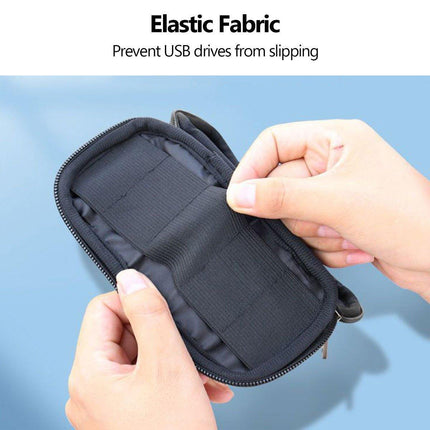 3PCS Large Capacity USB Flash Drive Storage Case Portable Black U Disk Bag
