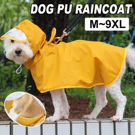 Yellow Dog Raincoat Pet Clothing Waterproof Jacket Outdoor Dog Supplies for Rain
