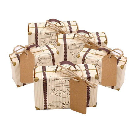 50Pcs Mini Suitcase Candy Box Wedding Favors Gift Packaging Boxes Party Supplies