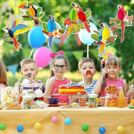 6/9/12pcs Parrot Charm Party Decoration Props Tropical Theme Decor Accessories