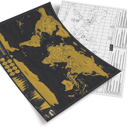 Deluxe Scratch off world Map Interactive large Poster Atlas Travel Decor Gift - Aimall