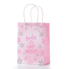 30pcs Pink Romantic Flower Tote Bag Cowhide Paper Elegant Design Gift Bag