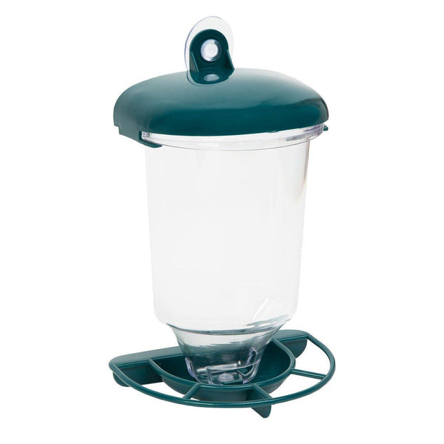 Clear Plastic Automatic Bird Feeder Suspended Suction Cup Feeder with Cover