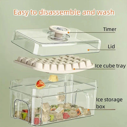 Large Capacity Food Grade Ice Cube Mold with Lid Household Ice Storage Box