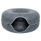 Cat Tunnel Bed Felt Pet Puppy Nest Cave House Round Donut Interactive Play Toy S Size - Aimall