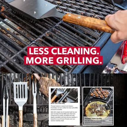 BBQ Grill Cleaning Brush Heavy Duty Wire Scraper for Outdoor Grill Maintenance