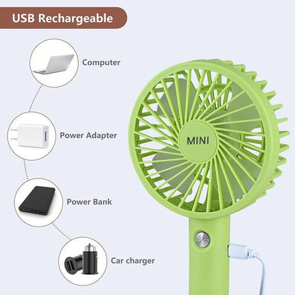 Mini Portable Hand-held Desk Fan Cooling Cooler USB Air Rechargeable 3 Speed - Aimall