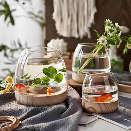Japanese Style Small Glass Vases Fish Tank for Home Decor