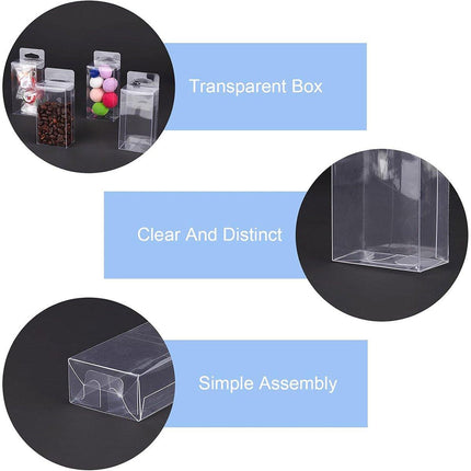 50pcs Transparent Gift Boxes with Hooks Clear Packaging Storage Containers