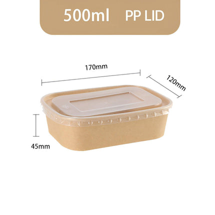 50pcs Eco Friendly Kraft Paper Food Containers Lunch Boxes for Picnic Takeout